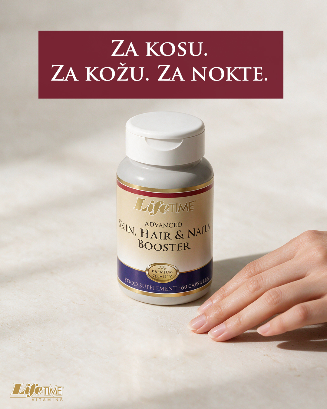 ✨ Za kosu. Za kožu. Za nokte.

Advanced Skin, Hair & Nail Booster objedinjuje vitamine i minerale u pažljivo osmišljenoj formuli.

Biotin, cink i selen doprinose održavanju normalne kose.
Biotin, cink, niacin, riboflavin te vitamini A i C doprinose održavanju normalne kože, dok cink i selen doprinose održavanju normalnih noktiju.

Formula sadrži i vitamin C, cink i riboflavin koji doprinose zaštiti stanica od oksidativnog stresa.

💚 LifeTime Advanced Skin, Hair & Nail Booster
60 vegetarijanskih kapsula
Preporučena dnevna doza: 1 kapsula

#lifetimehrvatska #dodaciprehrani #skinhairnails #booster #farmexhrvatska #zdravlje