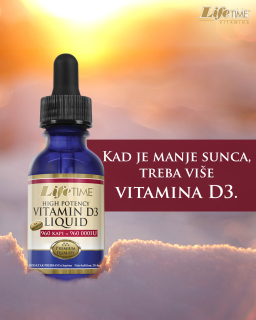 Jeste li znali da čak 70-90% vitamina D dobijemo od sunca, a da se u hladnijim danima ta količina drastično smanjuje? 🌥️❄️

Zato mnogi osjećaju umor, pad koncentracije i slabiji imunitet baš u ovo doba godine.

Dobra vijest? Vitamin D3 je jednostavno nadoknaditi, a tijelo ga i te kako zna iskoristiti. Mi preporučujemo LifeTime Vitamin D3 kapi - praktično i učinkovito. 🌞

Brinimo o sebi i kad sunce malo odmara. 💙

🌐 www.lifetime.hr
#lifetimedodaciprehrani #vitamind3 #imunitet #hladnidani #zdravlje #farmexhrvatska